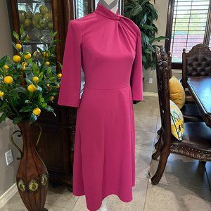 ivy + blu | 3/4 sleeve fit+flare pink dress | size 4